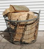 Verzinkte houtmand / haardmand brocante, Antiek en Kunst, Ophalen