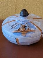 Reclame deksel potje hotel de lucht, Gouda aardewerk, Ophalen of Verzenden