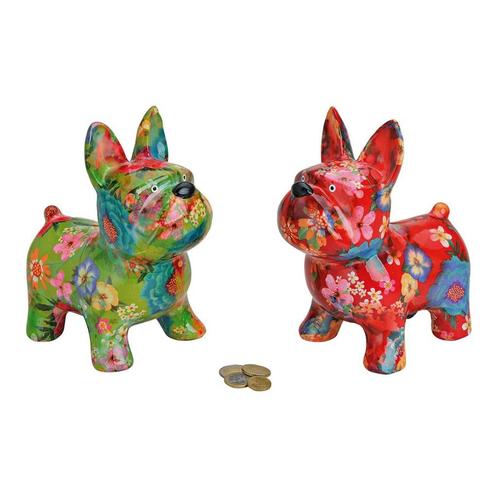 Spaarpot hond keramiek - franse bulldog - boston terriër, Verzamelen, Spaarpotten, Nieuw, Dier, Steen, Aardewerk of Keramiek, Ophalen of Verzenden