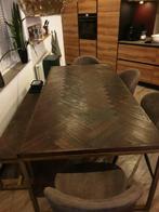Houten Tafel + Bankje met Metalen Frame - 1x2 Meter, Ophalen of Verzenden