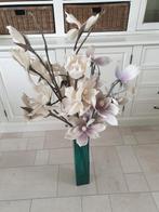 Vaas met bloemen, Huis en Inrichting, Woonaccessoires | Vazen, Ophalen, Gebruikt, Overige kleuren, Glas