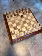Luxe marmeren schaakset met houten tafel, Antiek en Kunst, Ophalen of Verzenden