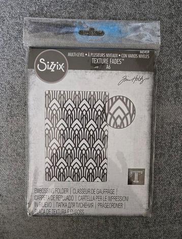 Sizzix Texture Fades Embossing Folder A6 - Art Deco Design beschikbaar voor biedingen