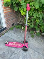 Micro step Maxi DeLuxe met lichtgevende wielen 2x roze&rood, Ophalen of Verzenden, Zo goed als nieuw, Gewone step, Micro Step Maxi