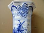 Antieke Delfts blauwe vaas 25cm Hollands decor met molen, Antiek en Kunst, Ophalen of Verzenden