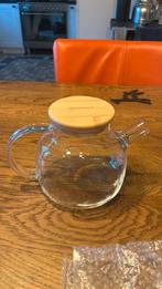 Duurzame glazen theepot met bamboe deksel, Ophalen of Verzenden, Nieuw
