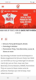 Q MUSIC PARTY 4 tickets in Breda op 4-10-2025., Tickets en Kaartjes, Drie personen of meer