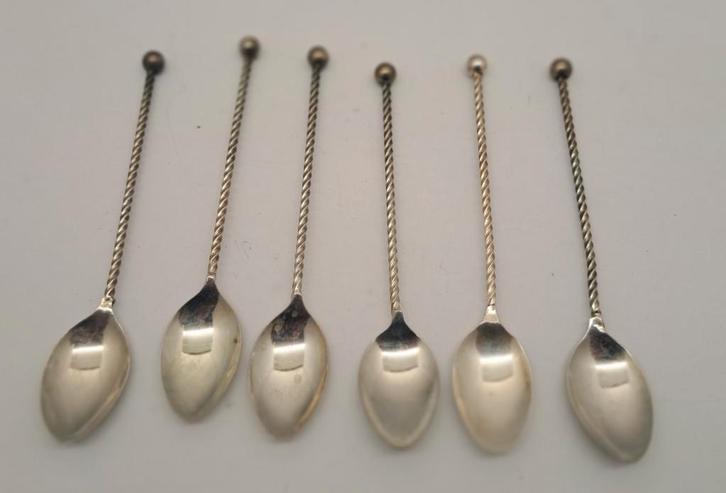 Zes Antieke Theelepeltjes, Antiek en Kunst, Antiek | Bestek, Ophalen of Verzenden