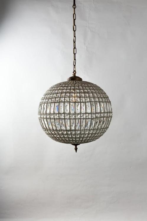 Kristallen Ronde Kroonluchter | Luxe Antieke Stijl Hanglamp, Huis en Inrichting, Lampen | Hanglampen, Nieuw, 50 tot 75 cm, Glas