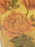 Antiek beschilderde fles met rozen / 133, Ophalen of Verzenden