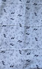 Nieuwe vintage lap stof wit met donkerblauwe marinemotiefjes, Overige materialen, Wit, Nieuw, Ophalen of Verzenden