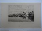 Gravure Wetering Singel Amsterdam T.N. Chauvel, 19e eeuw, Antiek en Kunst, Kunst | Etsen en Gravures, Verzenden