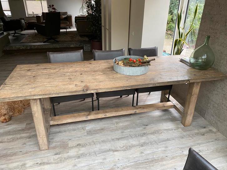 Landelijke eettafel kloostertafel 250 x 90 cm, Huis en Inrichting, Tafels | Eettafels, Gebruikt, 50 tot 100 cm, 200 cm of meer