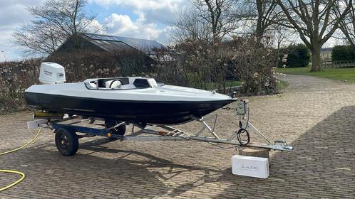 Picton boot 70 pk Johnson, Watersport en Boten, Speedboten, Zo goed als nieuw, 3 tot 6 meter, Benzine, 70 tot 120 pk, Polyester