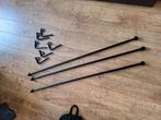 2x gordijnroede Hugad, 4x betydlig bevestiging, 4x raffa dop, Huis en Inrichting, Ophalen, Gebruikt, Zwart, 200 cm of meer
