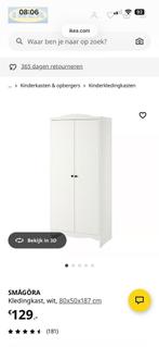 Kinderkledingkast - Smågora wit, Kast, 50 tot 70 cm, 105 cm of meer, Ophalen of Verzenden