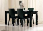 Aanbieding-MDF-Eettafel Forever Hoogglans wit zwart, Nieuw, 150 tot 200 cm, Rechthoekig, 50 tot 100 cm