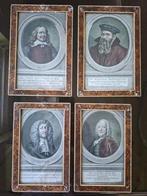 4 Gravures Amsterdamse burgemeesters. J. Houbraken. Kleur., Ophalen of Verzenden