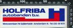 Sticker: Holfriba Autobanden - Amsterdam, Verzenden, Zo goed als nieuw, Auto of Motor