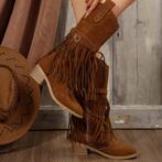 Bruine dames cowboy laarzen boots hoge cowboylaarzen western, Verzenden, Nieuw, Bruin, Hoge laarzen