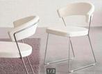 Calligaris eetkamerstoelen wit leer, Ophalen, Gebruikt, Wit, Leer