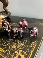 4 Japanse handgesneden houten netsuke’s, Ophalen of Verzenden
