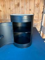 Opbergton / Bijzettafel - Industrieel Design, Huis en Inrichting, Tafels | Bijzettafels, Minder dan 55 cm, Gebruikt, Metaal of Aluminium