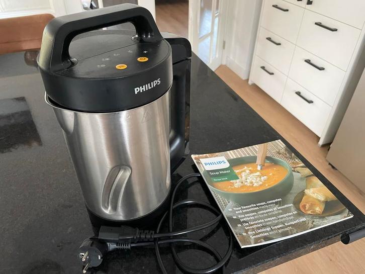 Philips Soepmaker + Receptenboekje - Gebruikt, Witgoed en Apparatuur, Keukenmixers, Gebruikt, 1 tot 2 liter, 1 snelheid, Ophalen