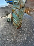 Vintage magazijn bakken industrieel, Huis en Inrichting, Woonaccessoires | Kisten, Ophalen, Zo goed als nieuw, 50 tot 100 cm, Minder dan 50 cm