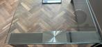 Zilver met glas Sidetable, Huis en Inrichting, Ophalen, Gebruikt, 100 tot 150 cm, Glas