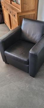 2 mooie fauteuils leer nieuwprijs 800 euro,doe een bod!!, Ophalen, Zo goed als nieuw, 50 tot 75 cm, Leer