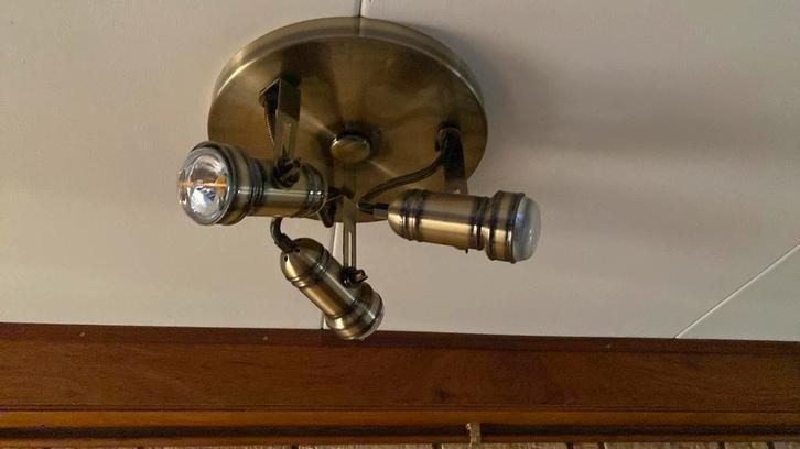 Plafondspot met 3 Spots - Metaal, Huis en Inrichting, Lampen | Spots, Zo goed als nieuw, Plafondspot of Wandspot, Metaal of Aluminium