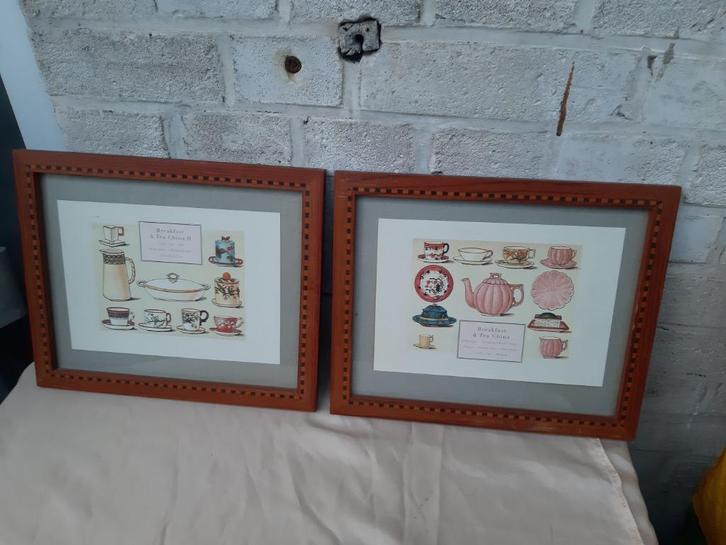 Breakfast & Tea in China, aquarel’s voor in de keuken, Antiek en Kunst, Kunst | Schilderijen | Klassiek, Ophalen