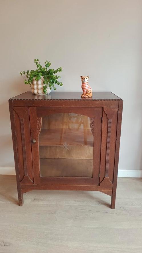 3. Prachtig art deco vintage vitrinekastje, Huis en Inrichting, Kasten | Vitrinekasten, Minder dan 100 cm, 50 tot 100 cm, 25 tot 50 cm