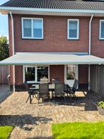 5 meter knikarm zonnescherm elektrisch met nieuw doek, Tuin en Terras, Ophalen, Zo goed als nieuw, Knikarmscherm, Elektrisch
