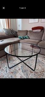 Glazen Salontafel met Zwarte Poten - Westwing, Ophalen, 50 tot 75 cm, Rond, 50 tot 100 cm