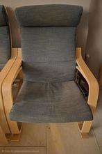 POÄNG schommelstoel met voetbank 2x, Ophalen, Twee, Zo goed als nieuw, Grijs