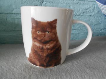 2 Animal friends beker bruine kat en leeuw beschikbaar voor biedingen