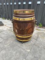 Oud gesneden wijn dubbeldeurs vat bar/tafel, Ophalen, Gebruikt, Hout, Minder dan 50 cm