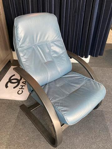 Blauwe Lederen Relax Fauteuil beschikbaar voor biedingen