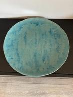 Mooie turquoise schaal met accessoires, Huis en Inrichting, Ophalen, Porselein of Keramiek, Schaal, Rond