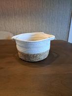 Nieuw: leuk decoratiemandje met oren, naturel/crème., Overige materialen, Mand, Rond, Nieuw