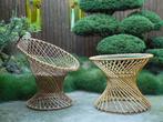 Vintage Rotan Rohé Stoel en Tafel (Spica Set) 50/60, Ophalen, Gebruikt, Vintage Rotan Design, Overige kleuren