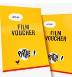 2 vouchers voor bioscoop Pathe 17.50, Tickets en Kaartjes, Vrijkaartje alle films
