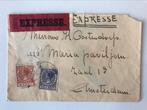 Brief met EXPRESSE. strook. Stempel Amsterdam, zegels li ond, Envelop, Ophalen of Verzenden