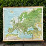 Grote wandkaart Europa, Antiek en Kunst, Antiek | Schoolplaten, Ophalen, Aardrijkskunde
