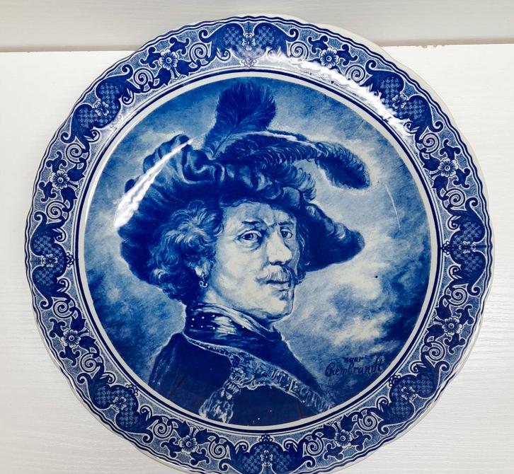Delftsblauw Wandbord Boch La Louvière Gesigneerd, Antiek en Kunst, Antiek | Wandborden en Tegels, Ophalen of Verzenden