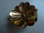 Doublé goudvergulde fashion broche bloem, rolsluiting, 4 cm., Overige materialen, 4 tot 7 cm, Verzenden, Nieuw