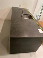 Hardstenen Keukenblad met Gootsteen & Kraan, Ophalen, Gebruikt, 75 cm of meer, Zwart