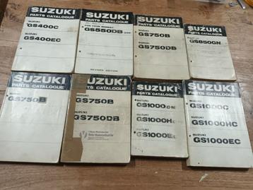 8 x Parts Catalogue Suzuki GS400 tot GS1000 beschikbaar voor biedingen
